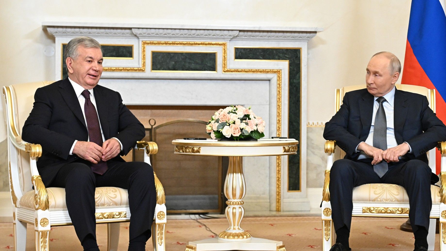 Владимир Путин встреча с Президентом Узбекистана Шавкатом Мирзиёевым, Санкт-Петербург, 4 июня 2026 г