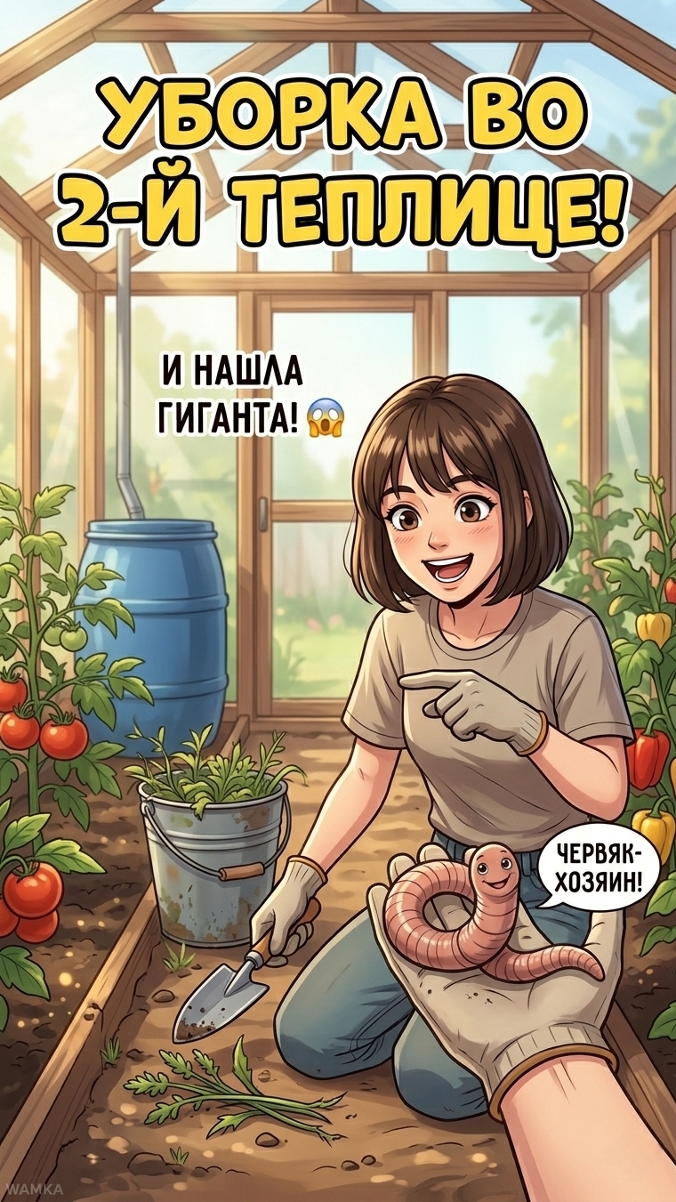 Навела порядок в теплице... и нашла ГИГАНТА! 😱🐛