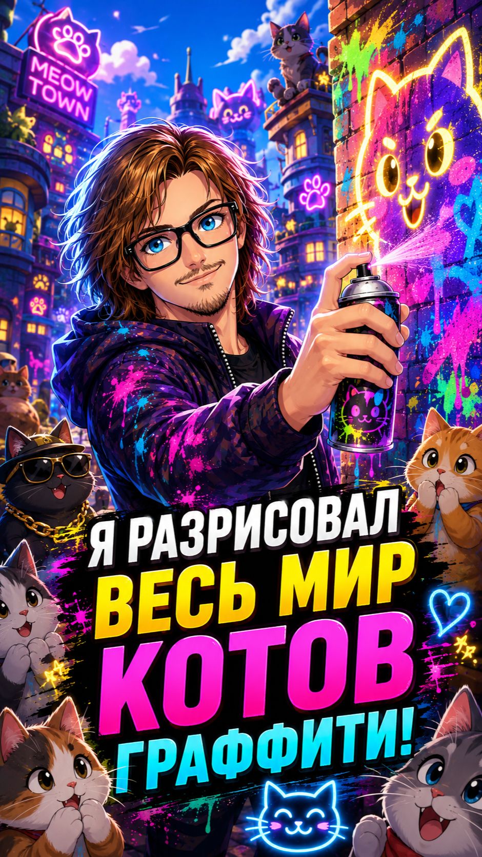 Я разрисовал весь мир котов граффити!