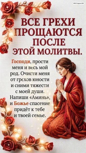 ВСЕ ГРЕХИ ПРОЩАЮТСЯ ПОСЛЕ этой молитвы. Господи, прости меня и весь мой род.