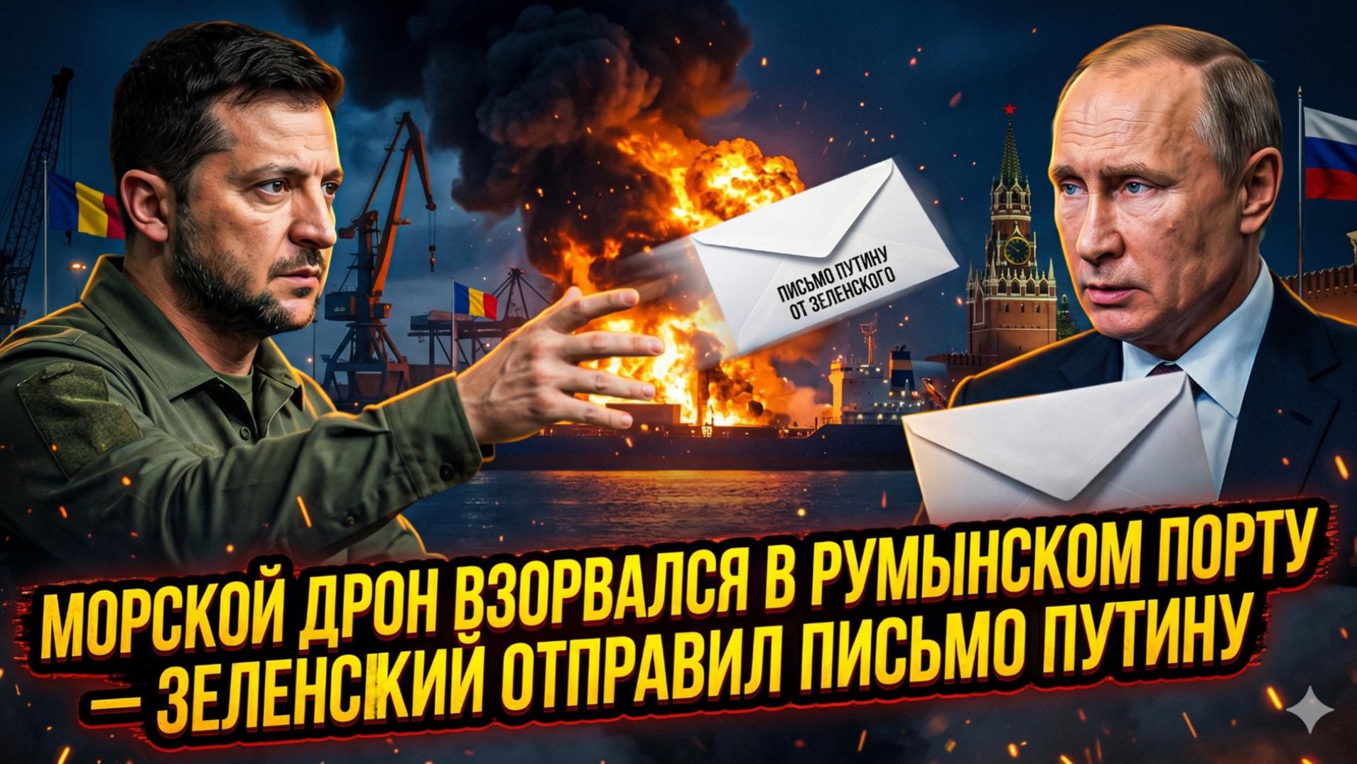 💥Себастиан Сас |Военный дрон ВСУ разнёс порт в Румынии. Срочное письмо Зеленского Путину