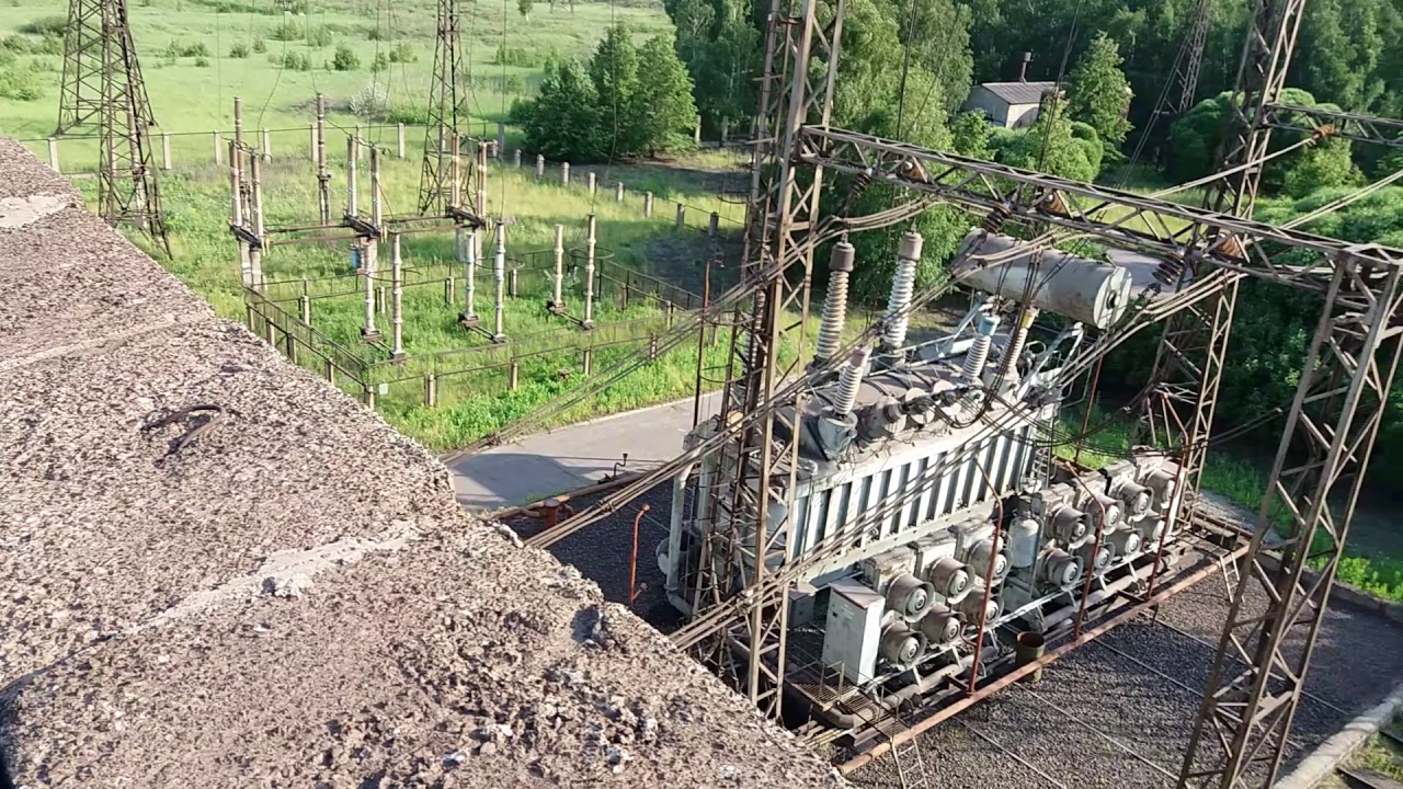 ОРУ 220кВ, автотрансформатор 250МВА вид сверху