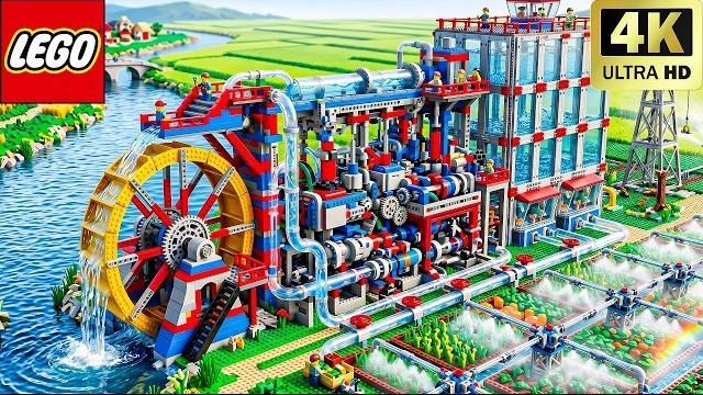 ГИГАНТСКИЙ водяной насос LEGO Technic для моей фермы! | Забавный эксперимент Lego