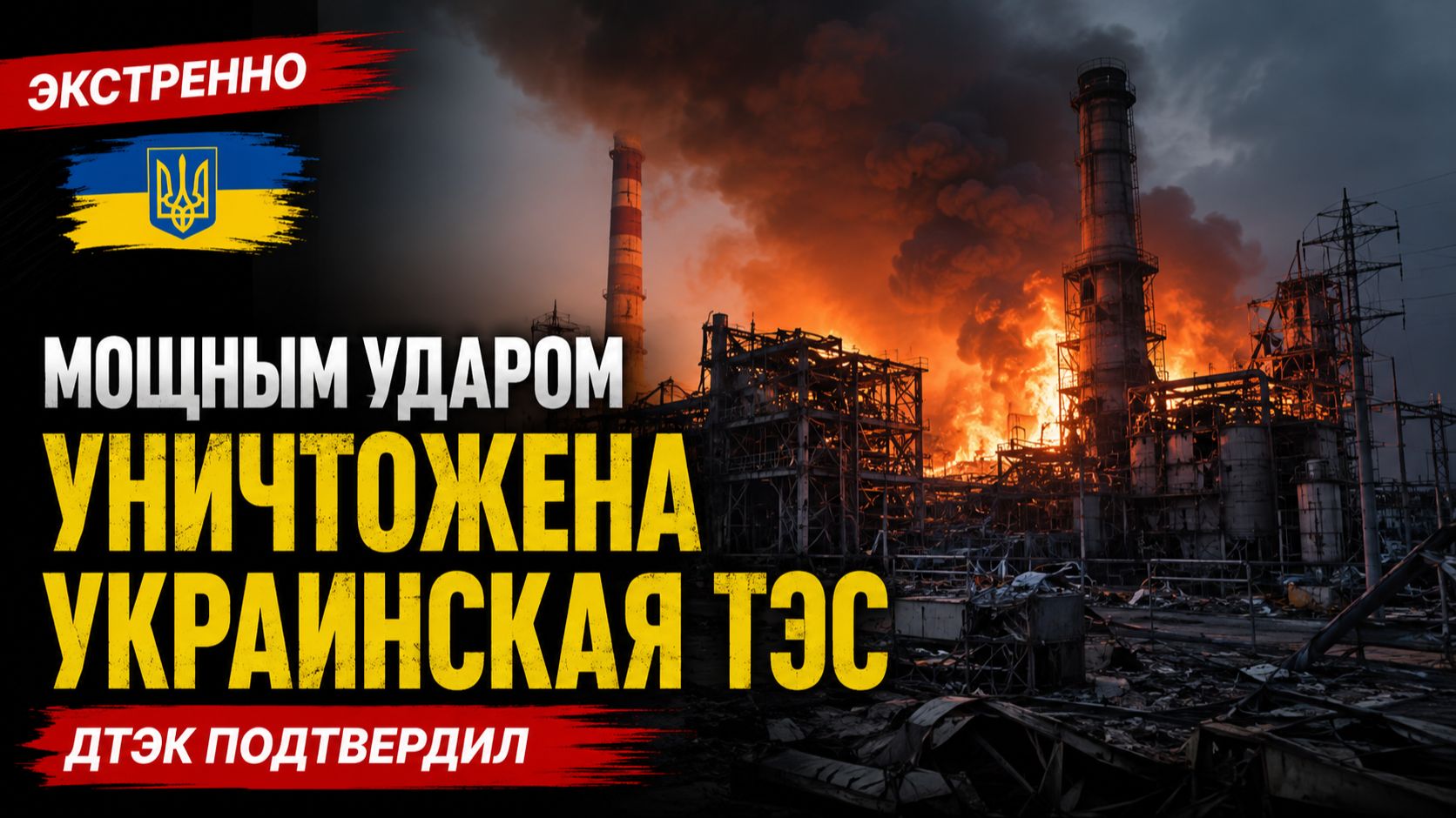 ‼️🇺🇦🏴☠ Мощным ударом УНИЧТОЖЕНА украинская ТЭС – ДТЭК