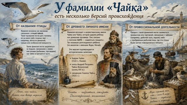 Что означает фамилия Чайка?