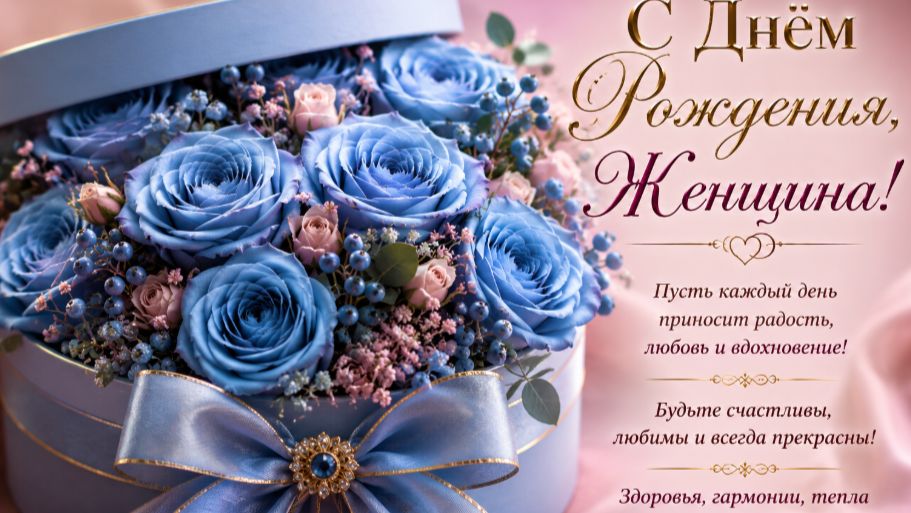 Красивое поздравление женщине с днём рождения 💖 Душевная музыкальная открытка