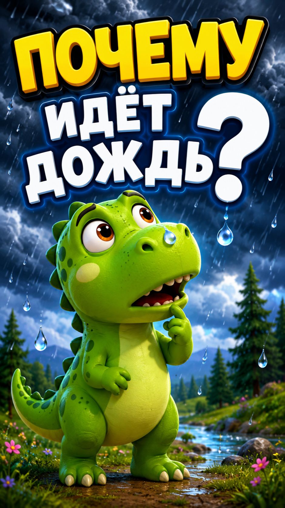 ПОЧЕМУ ИДЁТ ДОЖДЬ? 🌧️ Дино Рекс объясняет! #shorts #ДиноРекс