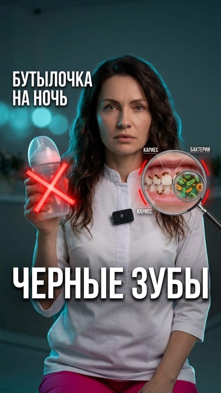 🍼 Почему молоко на ночь опасно для зубов малыша