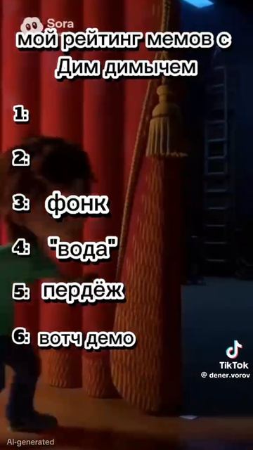 Рейтинг мемов с Димой Димычем #sora #sora2 #хочуврек #рек #мем #фиксики #нейросеть #67 #мемы #fyp да