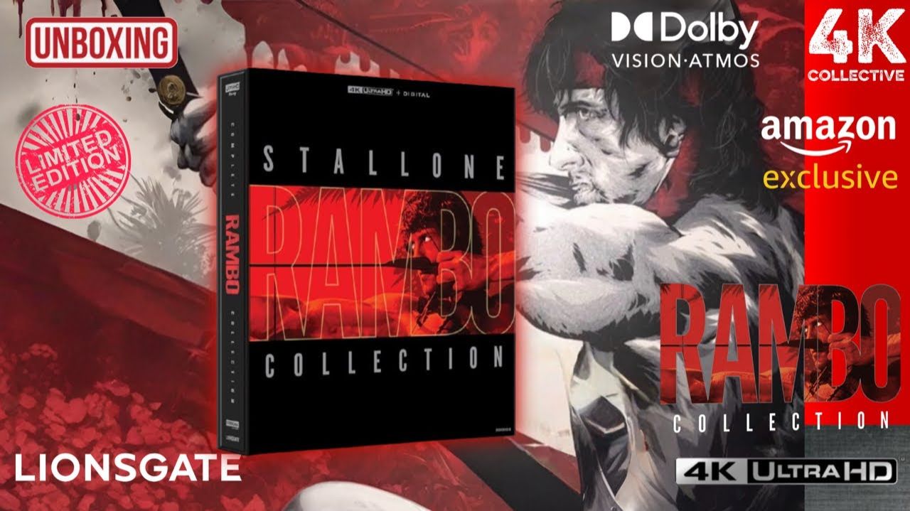 Полное собрание фильмов Рэмбо 4K UltraHD Blu-Ray Эксклюзивное ограниченное издание Amazon Распаковка