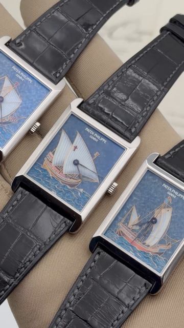 Patek Philippe Rare Handcrafts With Cloisonné Enamel Barque 5076P Set