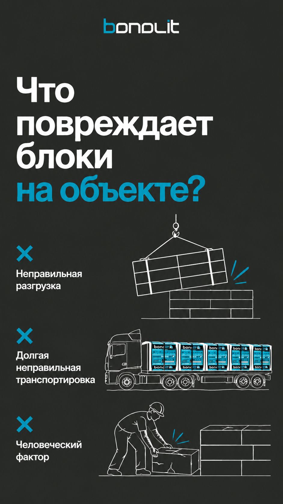 Что может повредить газобетонные блоки на объекте?