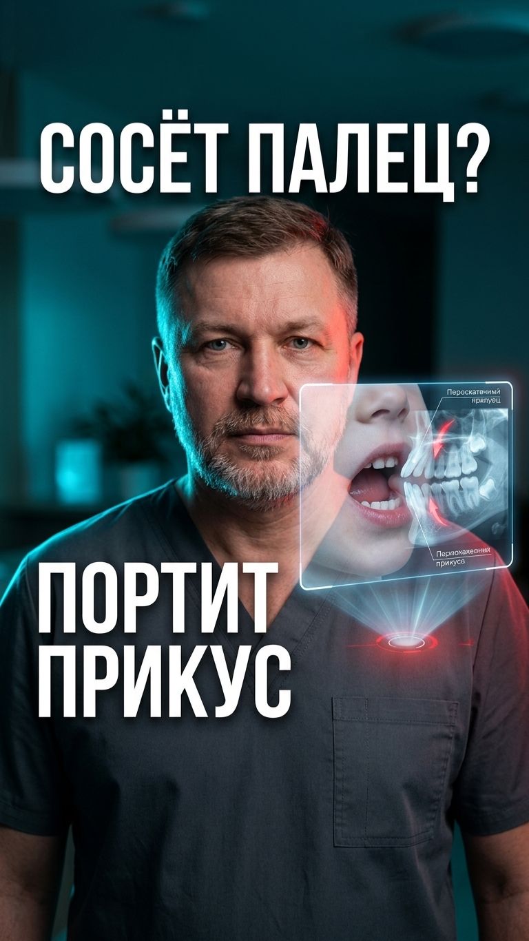 👶 Почему сосание пальца опасно для прикуса ребёнка