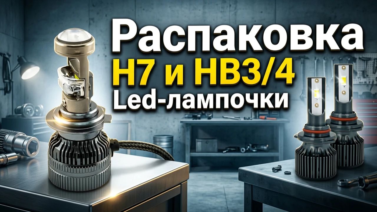 LED-лампочки H7 и HB3/4 распаковка