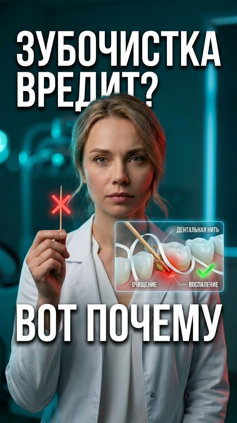 🦷 Почему зубочистка опаснее, чем кажется
