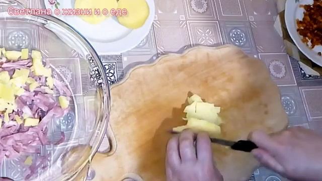 Готовлю Салат Охотничий с копчёной  колбасой. Обзор и рецепт.