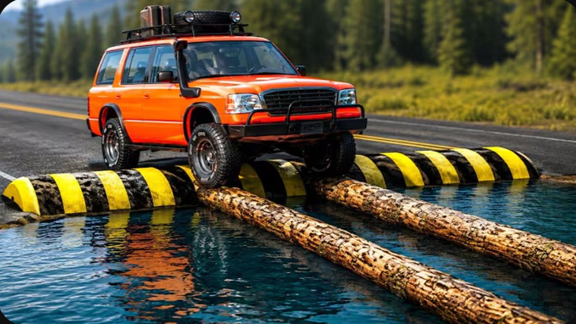 Автомобили против лежачих полицейских в глубокой воде #7 в BeamNG Drive!