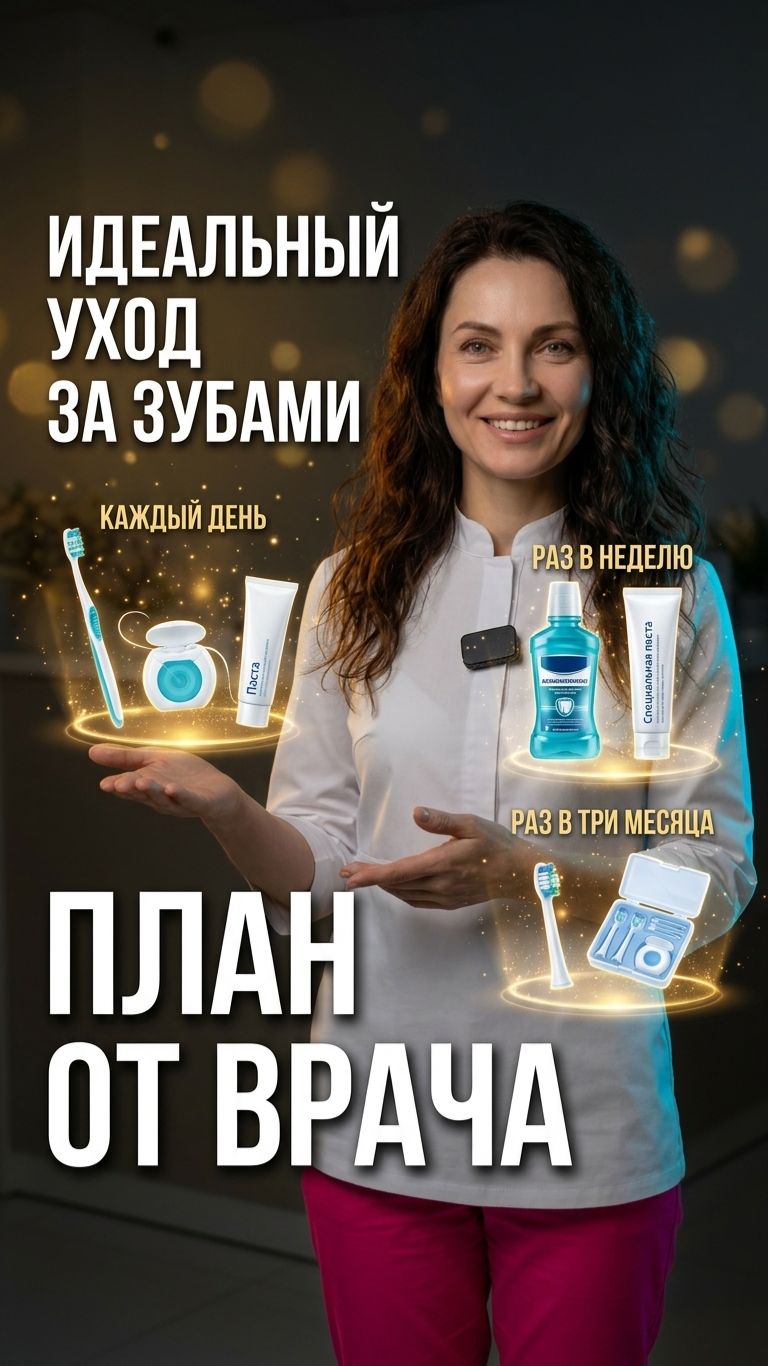 🦷 График идеальной гигиены: раз в день, неделю, 3 месяца
