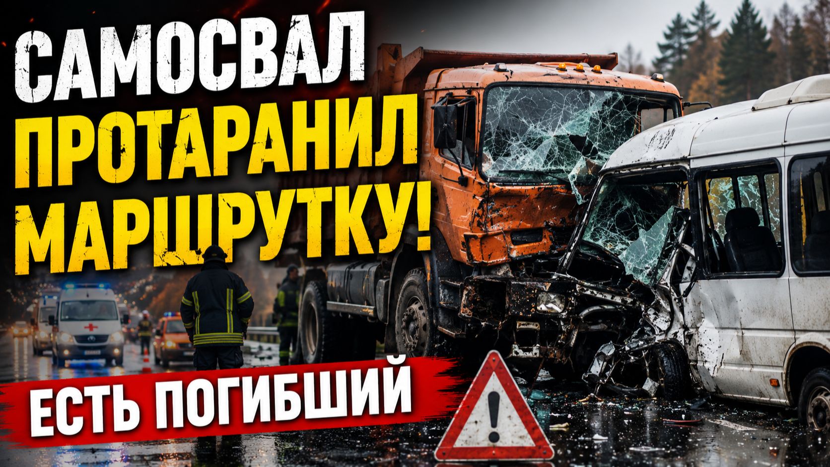 Водитель самосвала протаранил маршрутку с пассажирами в Подмосковье и погиб