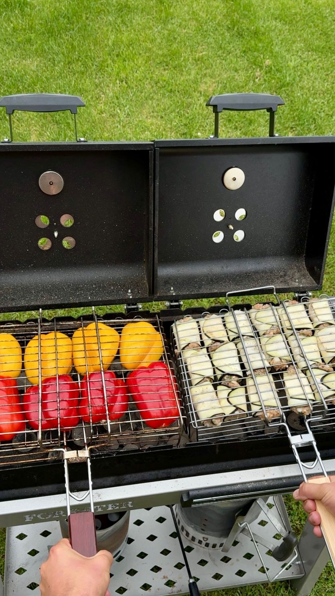 Овощные закуски с мясом на мангале