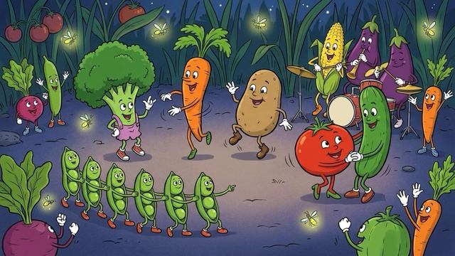 Детская песенка мультик . Весёлые овощи  обучающие песни