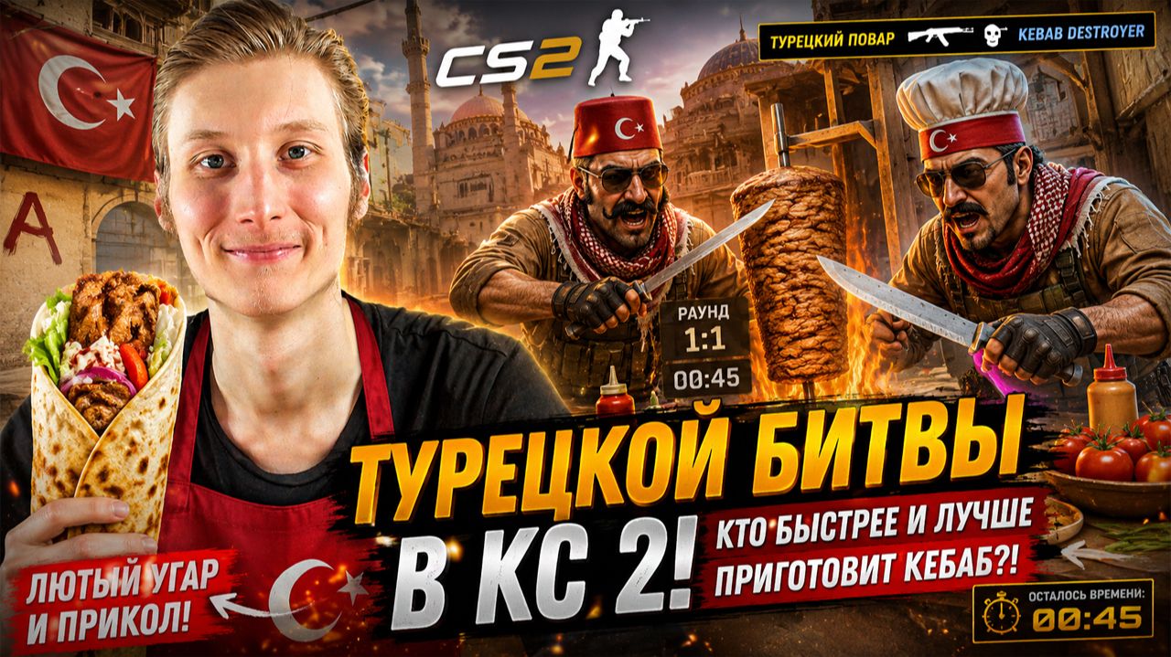 ТУРЕЦКАЯ БИТВА В КС 2!КТО БЫСТРЕЕ И ЛУЧШЕ ПРИГОТОВИТ КЕБАБ В CS 2?!ЛЮТЫЙ УГАР И ПРИКОЛ В КОНТР-СТРАЙ