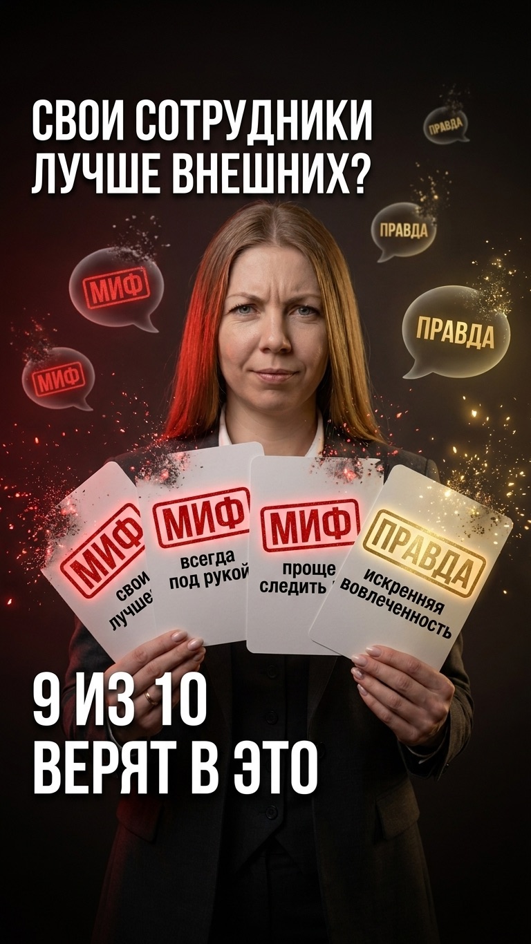 📊 Миф о персонале: почему «свои» не всегда лучше аутсорса