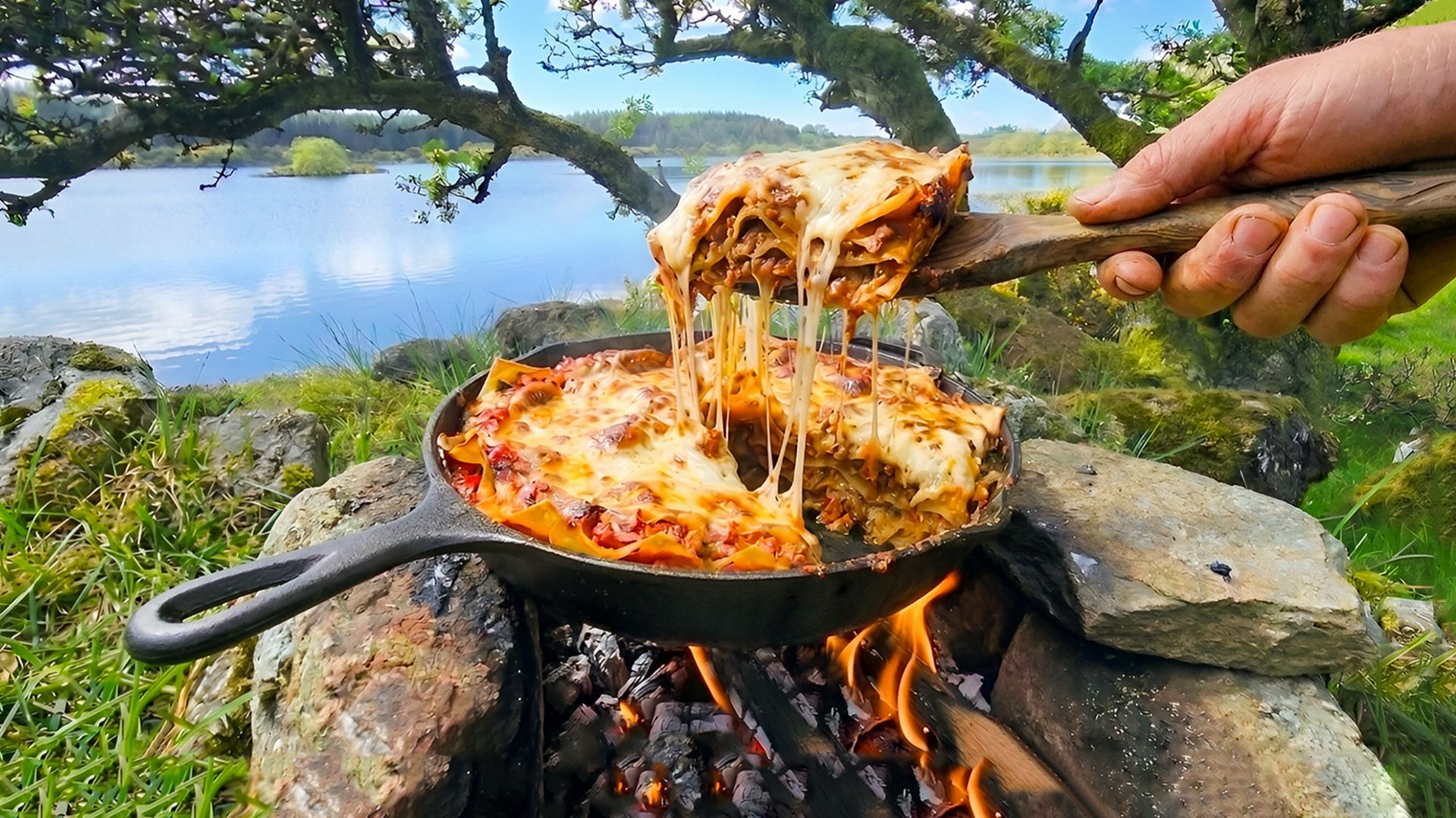 The Epic Lasagna Cooked Over An Open Fire