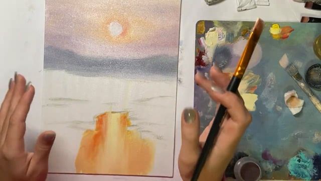 Зимний пейзаж маслом. Часть 1