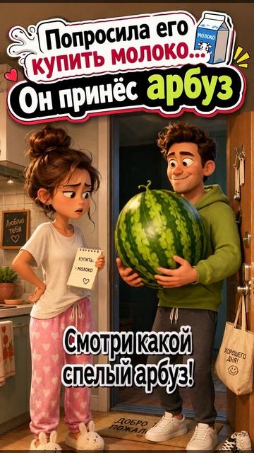 Попросила сходить в магазин за молоком