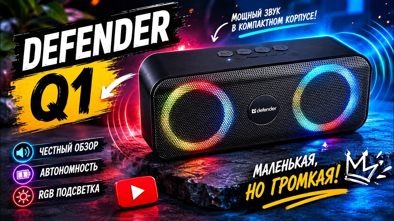 Обзор портативной колонки Defender Q1