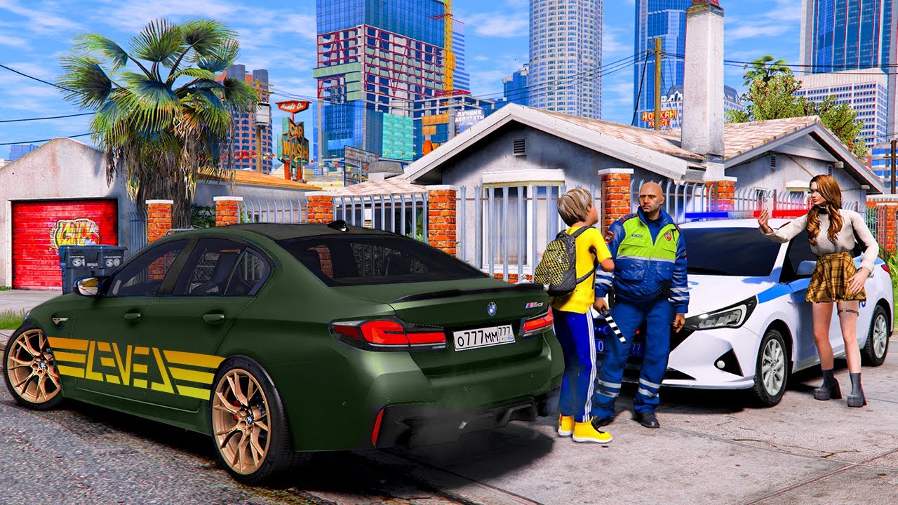 ОПЕРСКАЯ ЕЗДА В GTA 5 - ДПС ОСТАНОВИЛИ НА BMW M5 CS ЗА ЕЗДУ БЕЗ ПРАВ! КАТАЮ ДЕВУШКУ НА M5 CS! 🌊ВОТЕР