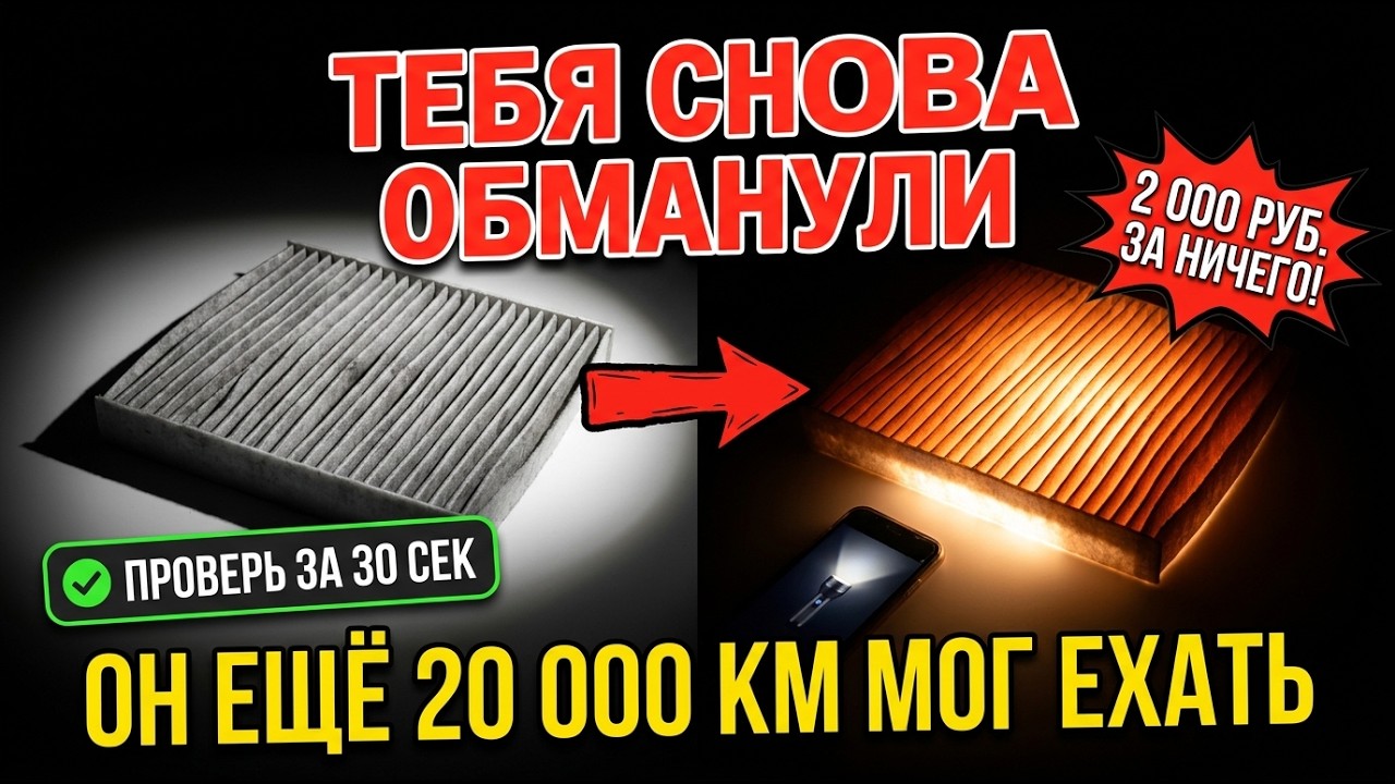 В сервисе показали СЕРЫЙ ФИЛЬТР и взяли 2 000. Он ещё 20 000 км мог ехать!