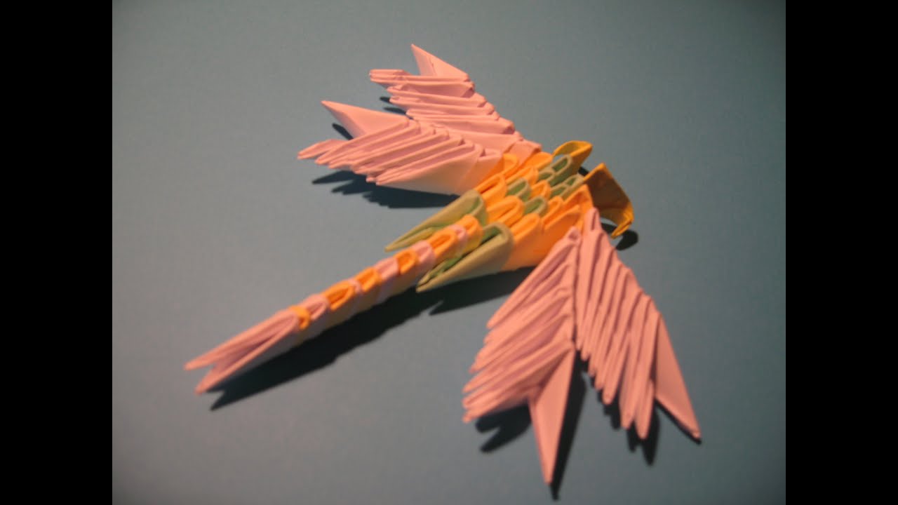Как сделать стрекозу из модулей оригами. Модульное оригами (origami)и