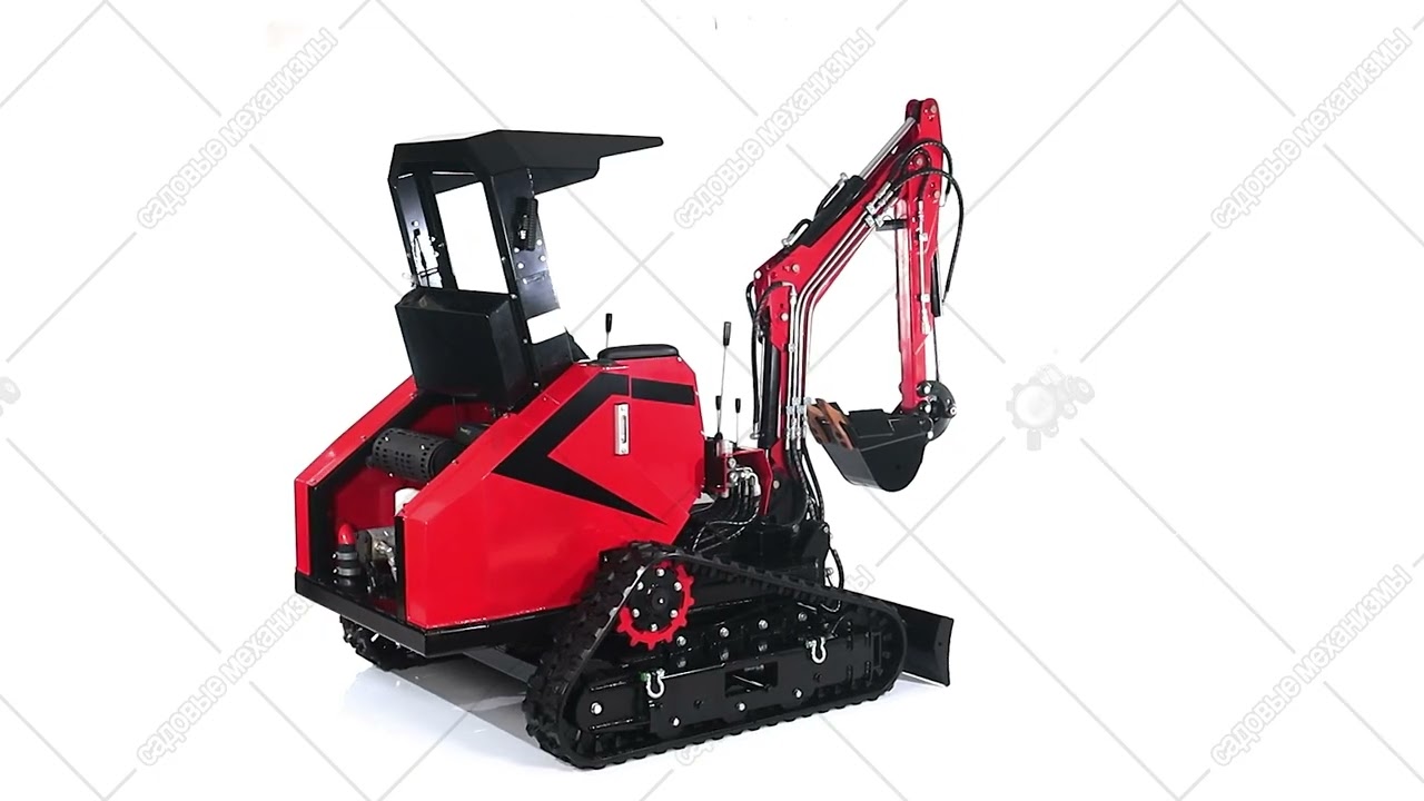 Гусеничный экскаватор RED Rhino RBZ-12 максимальная комплектация, Lifan 2V80F-A, 29 л.с. 3D обзор.