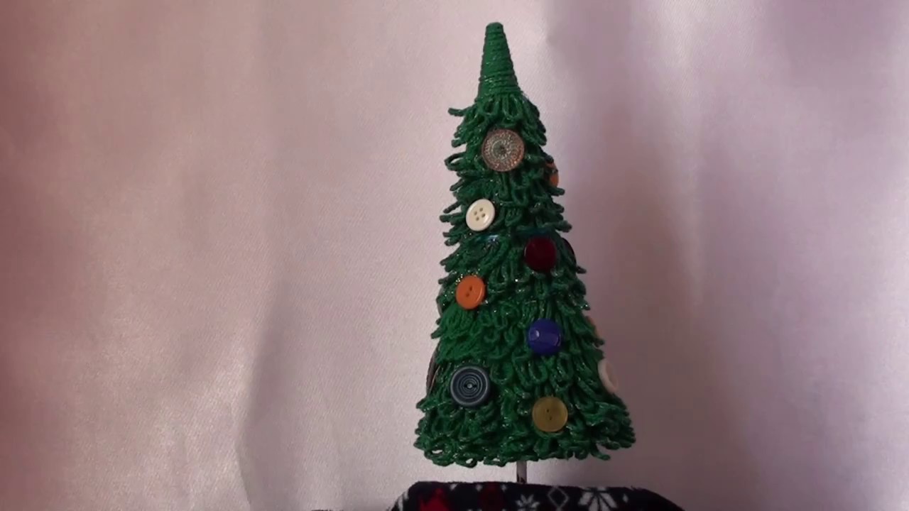 DIY Вязаная ёлка тесьма из воздушных петель  своими DIY knitted Christmas tree tapes of stitches