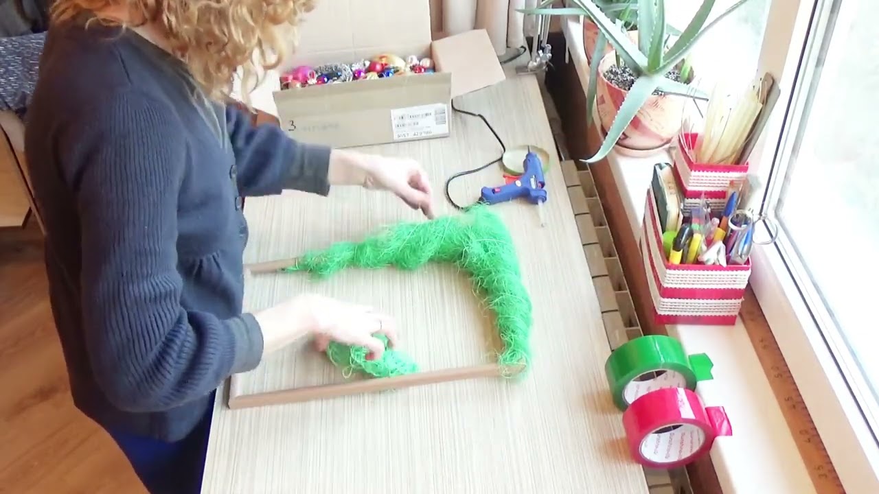 #DIY/ ПОДЕЛКИ на ПРАЗДНИК НОВОГОДНЯЯ КОМПОЗИЦИЯ за 10 минут/ NEW YEAR'S CRAFTS/ 新年手工藝品
