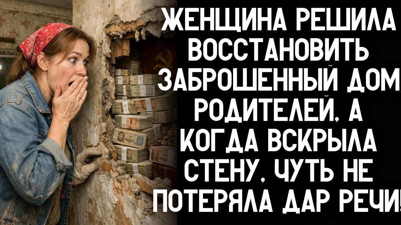 Женщина решила восстановить заброшенный дом родителей, а когда вскрыла стену, потеряла дар речи!