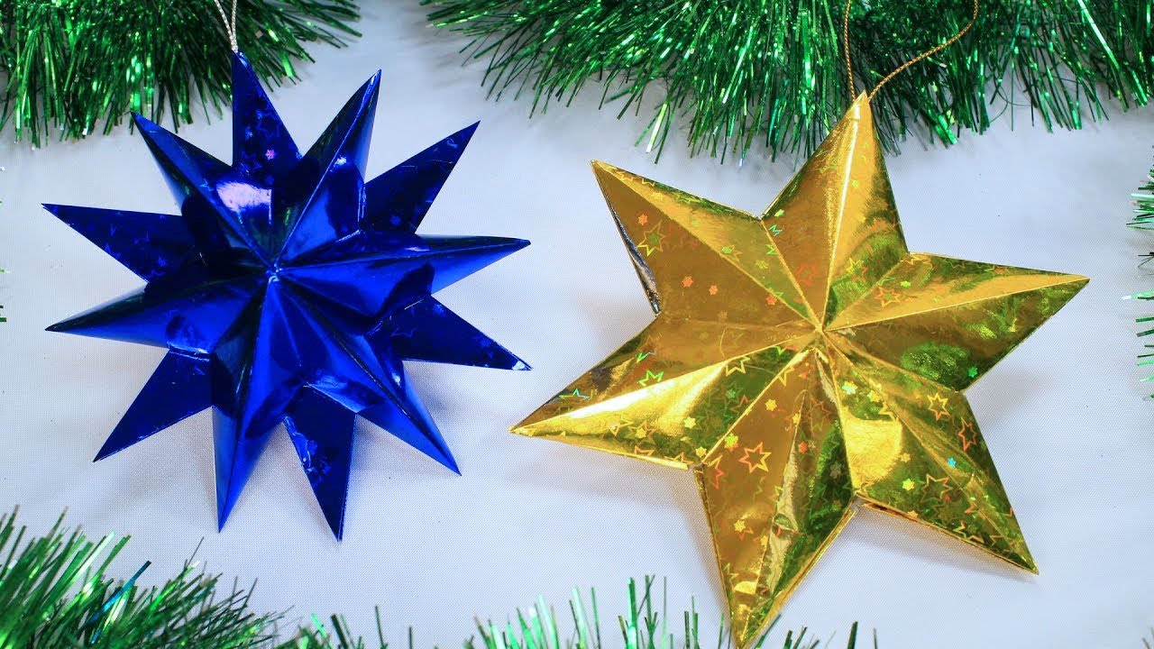 Звезда на ёлку своими руками ⭐ 3 идеи Новогоднего декора ⭐ 3 Origami Stars For Christmas