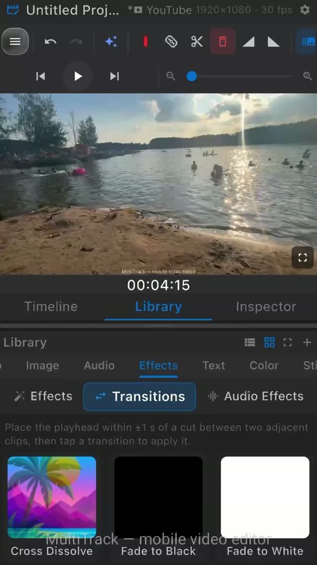 Видеопереходы в мобильном видеоредакторе MultiTrack