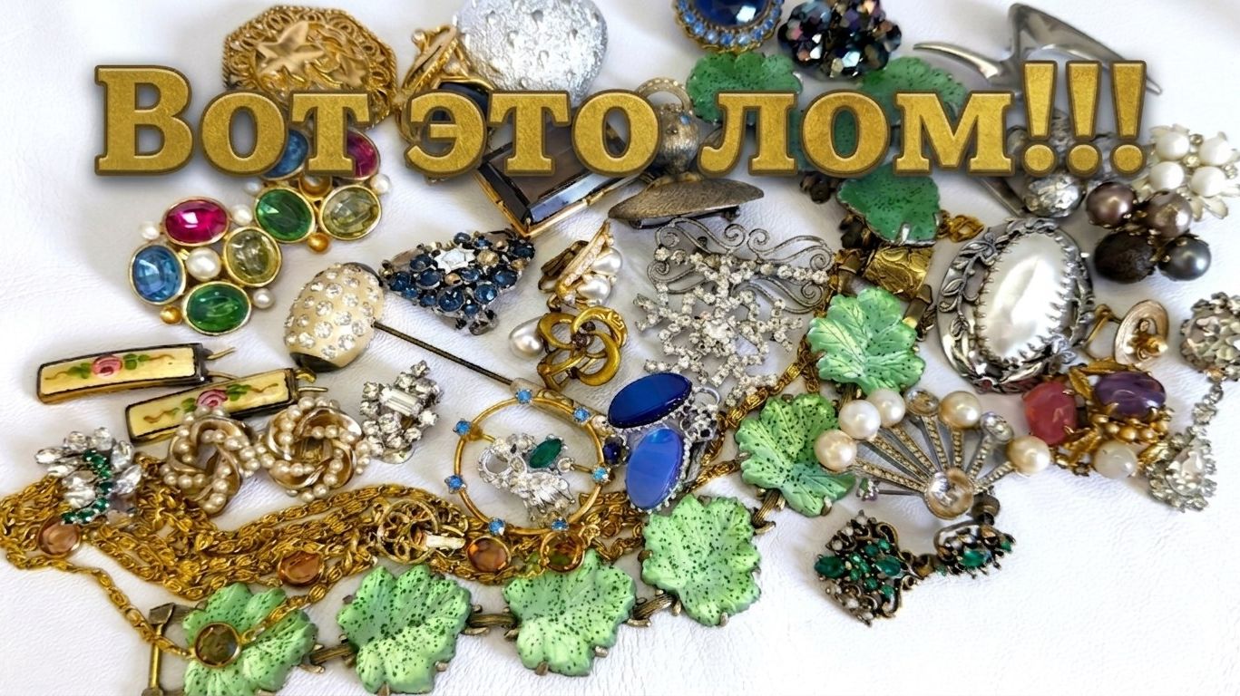 250. Редчайшие находки в лоте с винтажным ломом! 😱 Нашла ювелирный КУТЮР в винтажной посылке из США