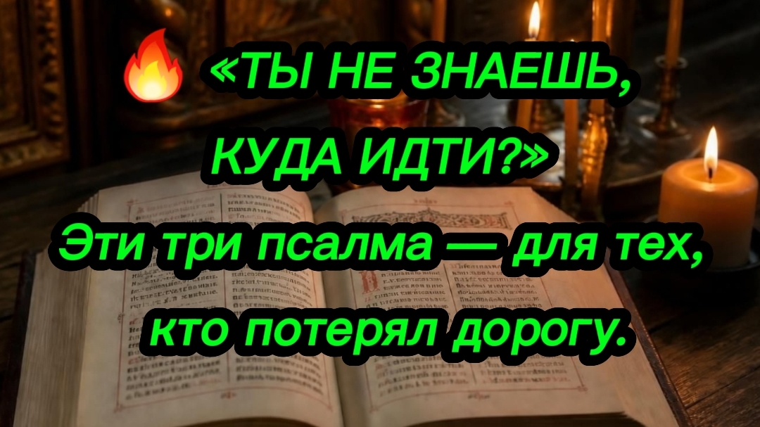 🔥 «ТЫ НЕ ЗНАЕШЬ, КУДА ИДТИ»       Эти три псалма — для тех, кто потерял дорогу.