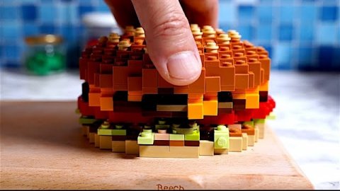 Lego Cheese Burger / Приготовление в режиме Stop Motion и видеосъемка