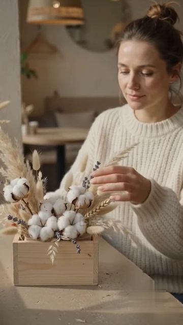 Сезонная витрина кафе на сухоцветах — держит вид весь сезон