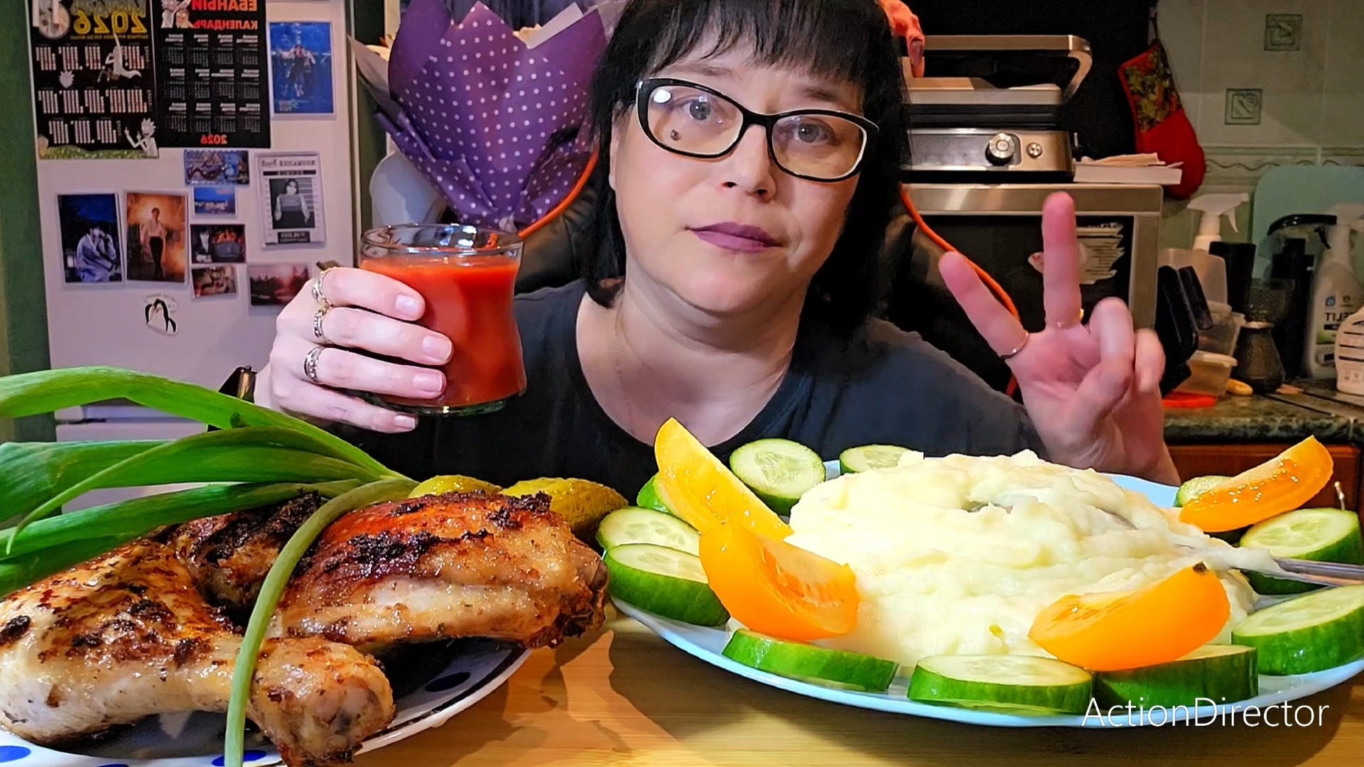 Мукбанг | Пюре и Жареная Курочка | Обжор Асмр