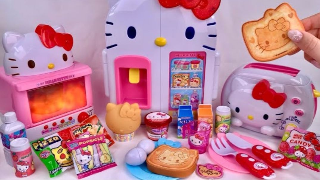ASMR-распаковка и обзор игрового набора бытовой техники Hello Kitty — приятные звуки Обзор игрушеек