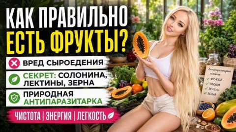 КАК ПРАВИЛЬНО ЕСТЬ ФРУКТЫ? ВРЕД СЫРОЕДЕНИЯ. Секрет солонина , лектина , зерна. Антипаразитарка.