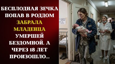 Бесплодная ЗЕЧКА попав в РОДДОМ забрала МЛАДЕНЦА умершей бездомной. Истории из жизни.
