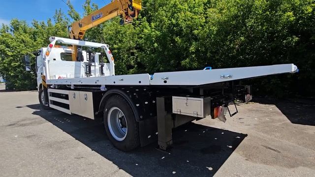 Эвакуатор ISUZU 4в1 - белый кабина ИСУЗУ - КМУ тросовый 4 тонн - борта есть в комплекте и корзина в