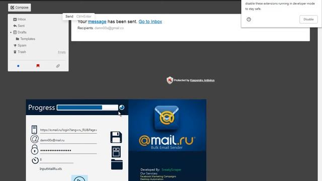 Mail.ru Auto Mail Sender - почтовый отправитель электронной почты Mail.ru